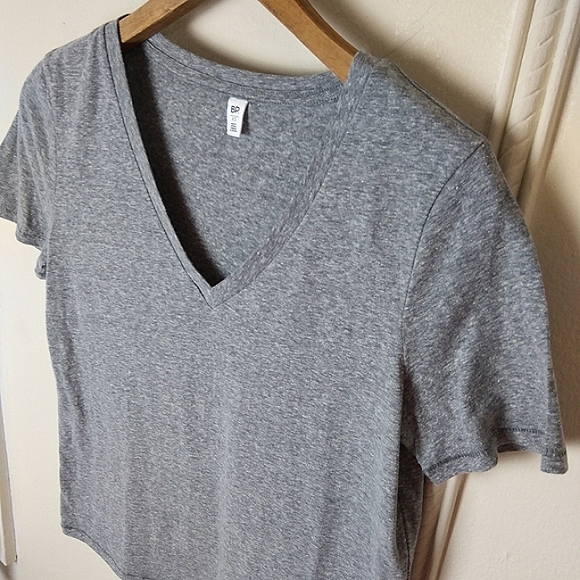 BP. Basic V-neck Tee Soft Heathered Gray Casual Short Sleeve T-shirt Size XS - Picture 4 of 8